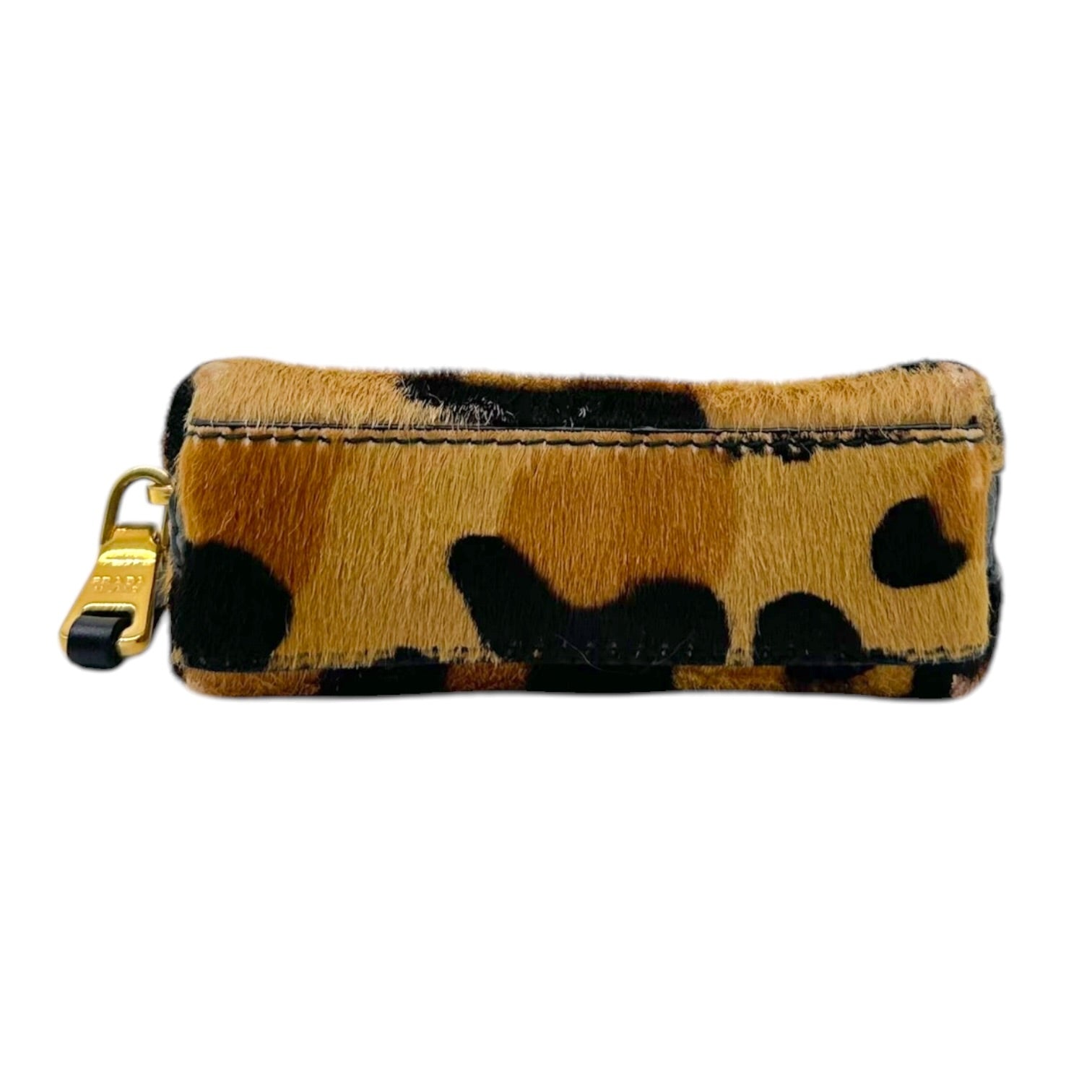 Prada Micro Cosmetic Pouch Leopard Print Ponyhair