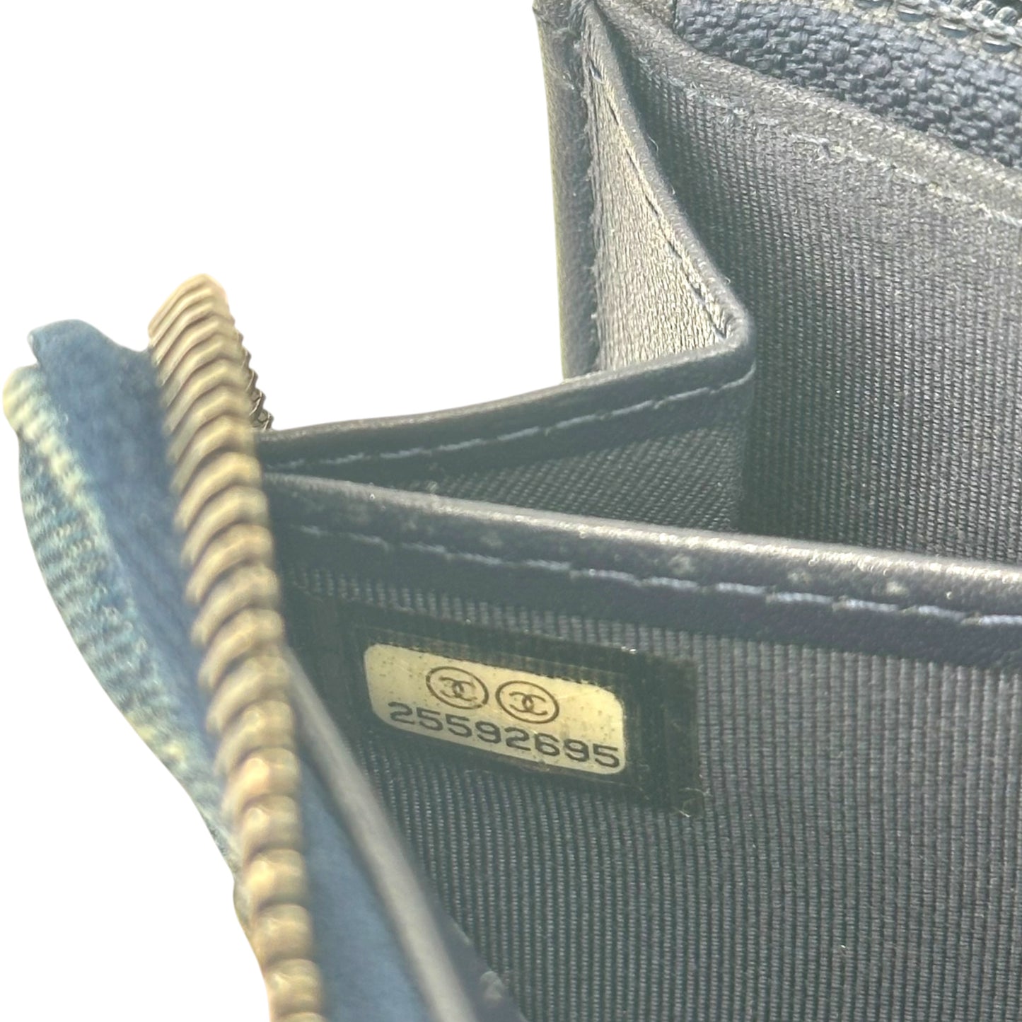Chanel Blue Denim Zip-Around Long Wallet