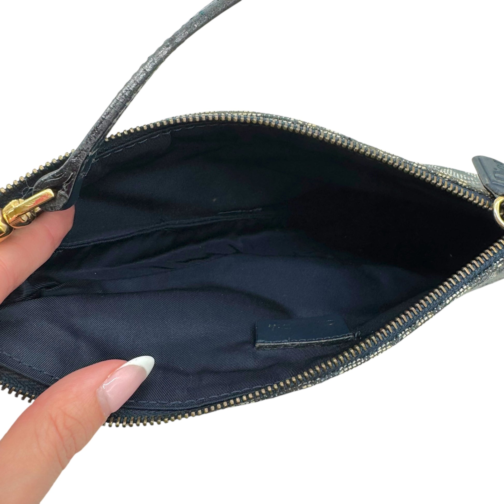 Christian Dior Navy Blue Trotter Monogram Mini Saddle Bag - Outfit Repeater