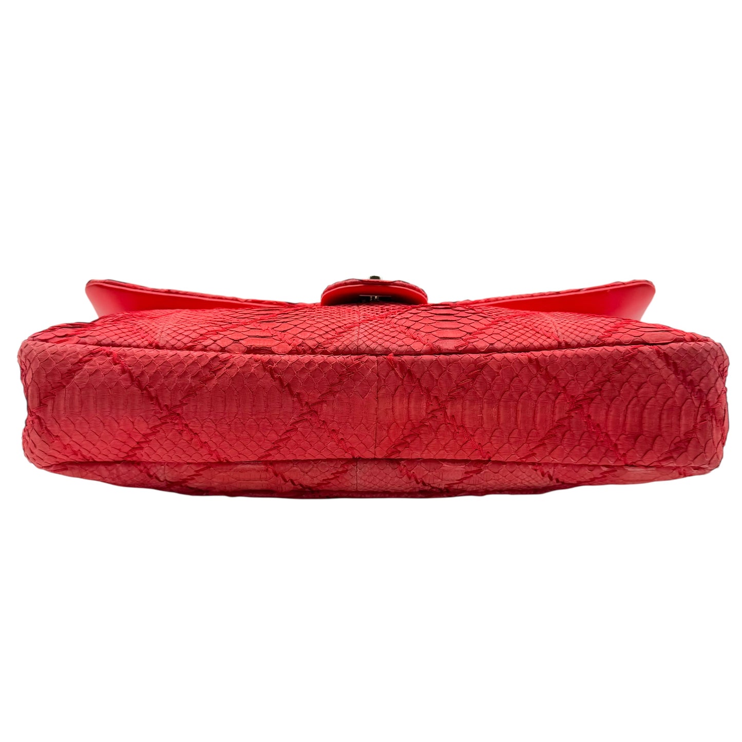 Chanel Red Python Wild Stitch Large Flap Bag