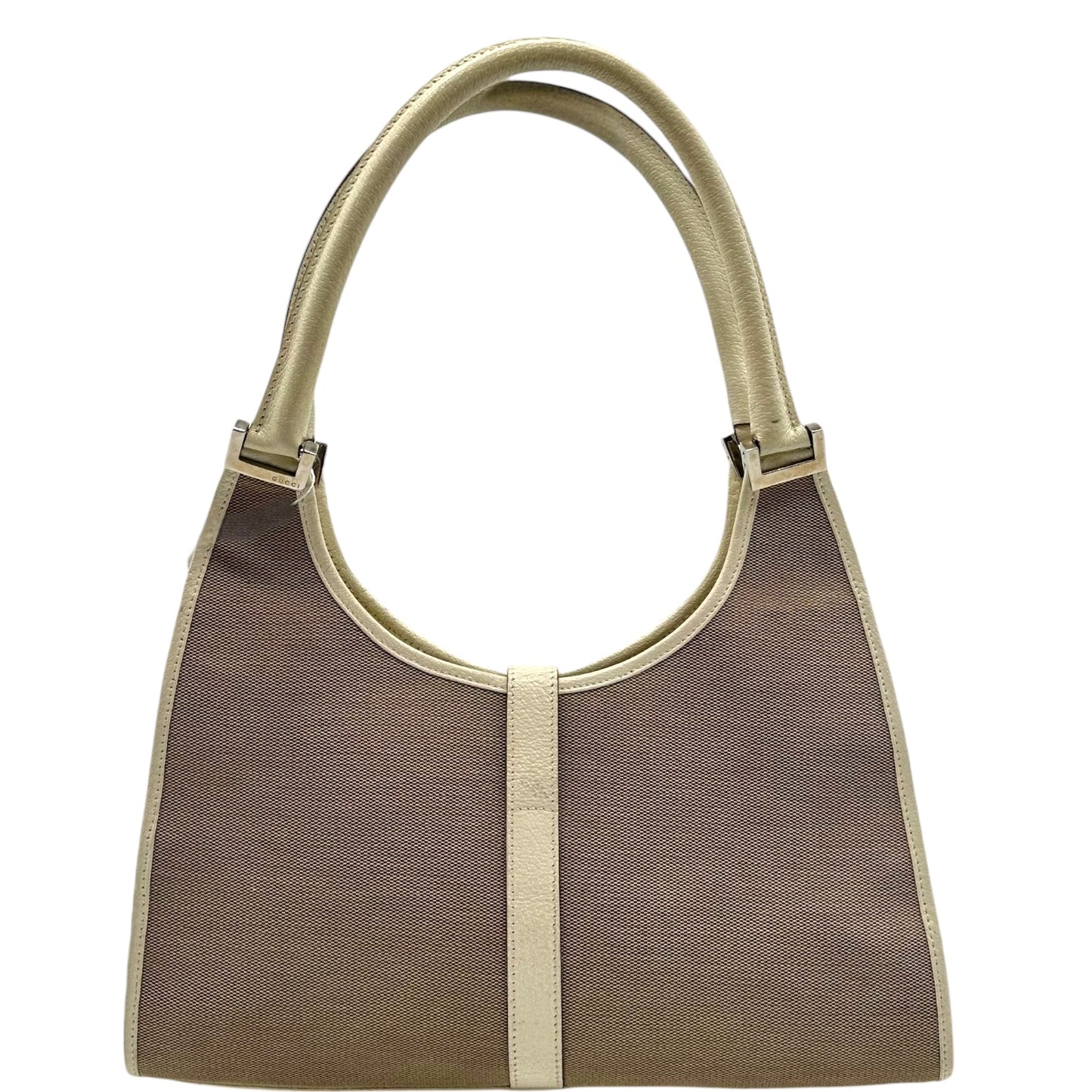 Gucci Beige Canvas & Ivory Leather Mini Jackie Bag