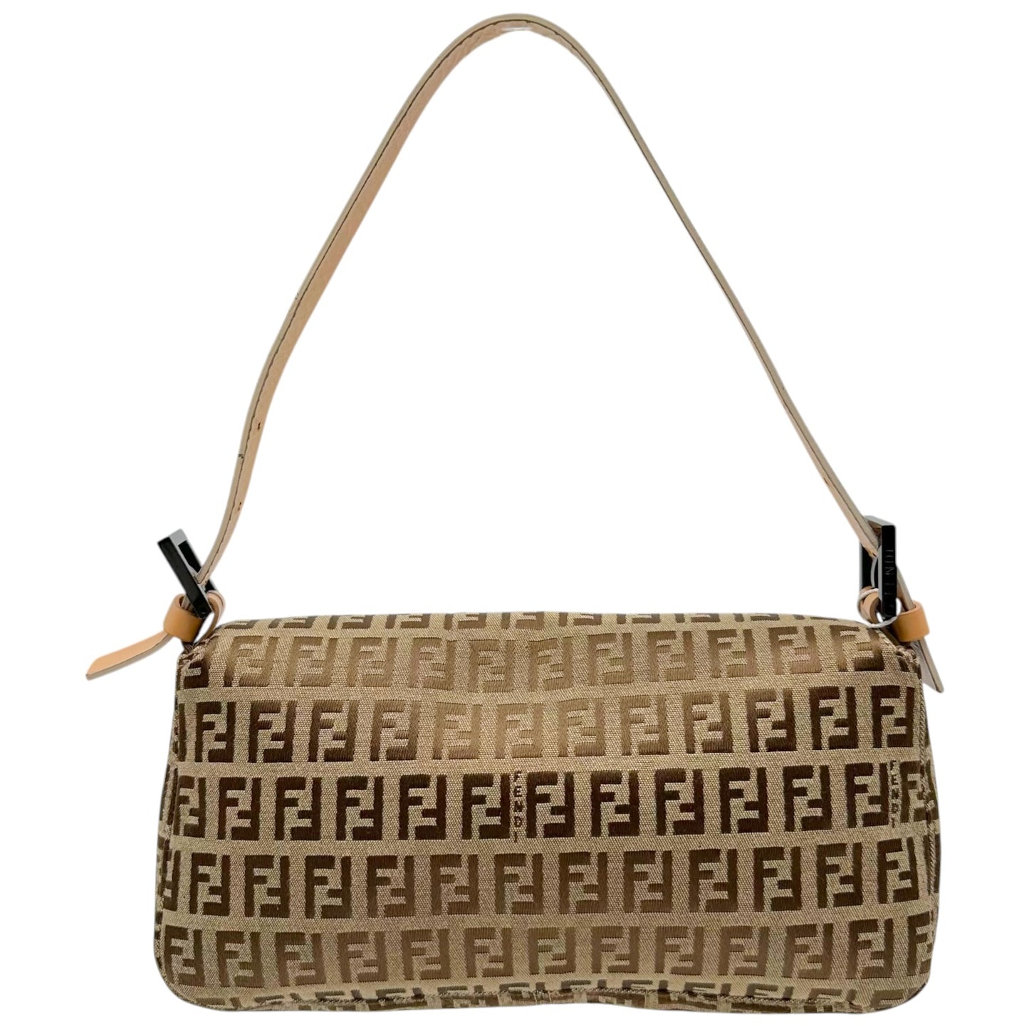 Fendi Baguette Bag Tan Zucchino Monogram Fabric