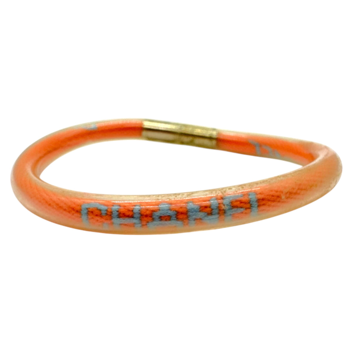 Chanel Sport 2000 Orange Blue Rubber Coated Cord Bracelet