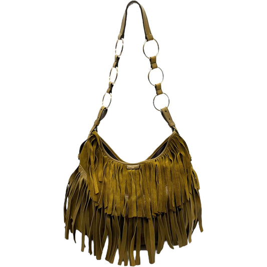 Yves Saint Laurent by Tom Ford Khaki Suede Fringe Shoulder Bag