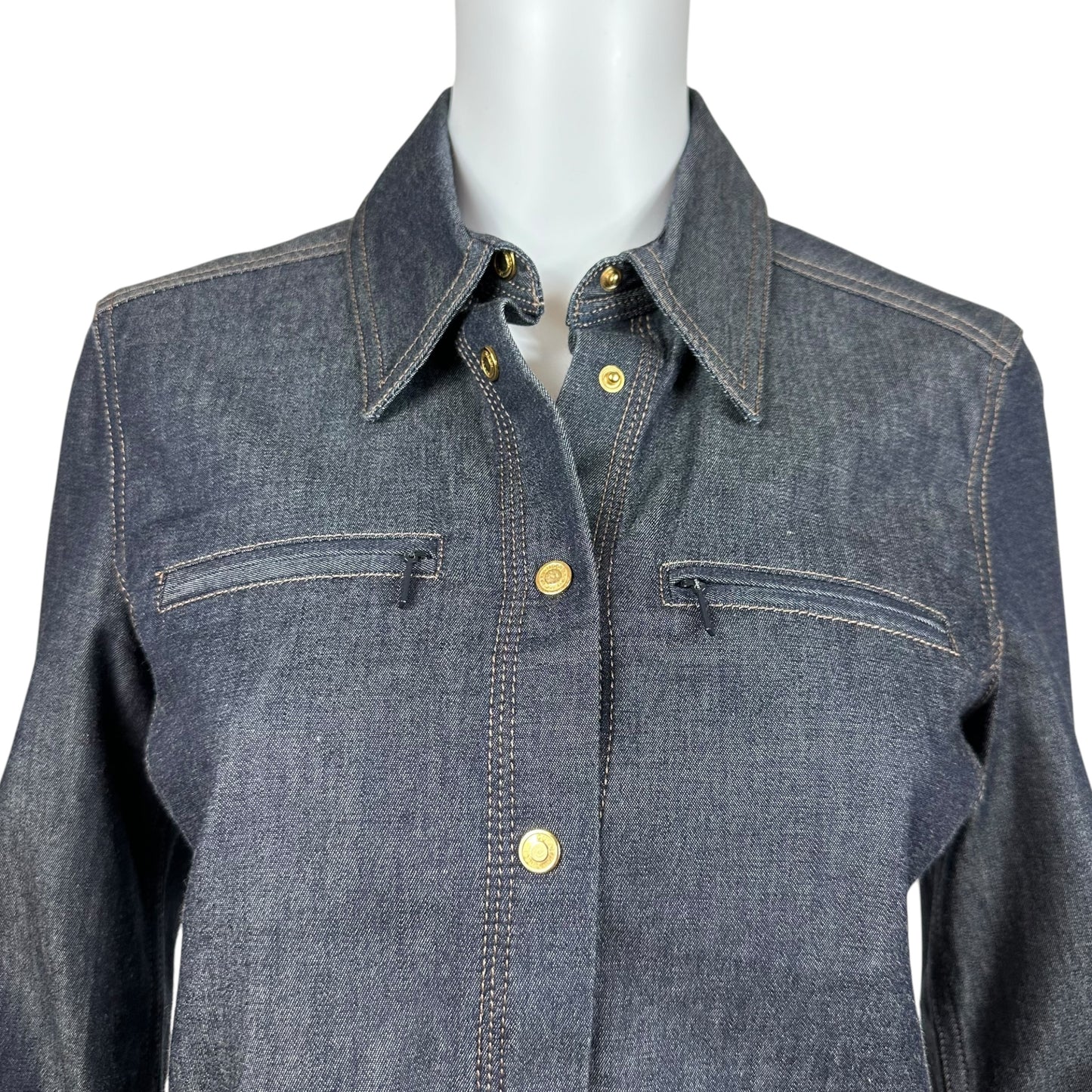 Gucci by Tom Ford F/W 2000 Gold Button Denim Jacket