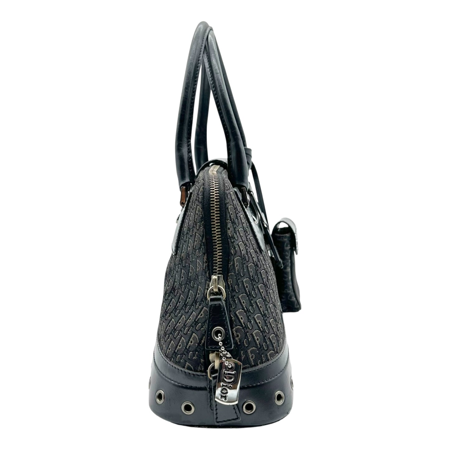 Christian Dior Black Trotter Monogram Street Chic Bowler Bag