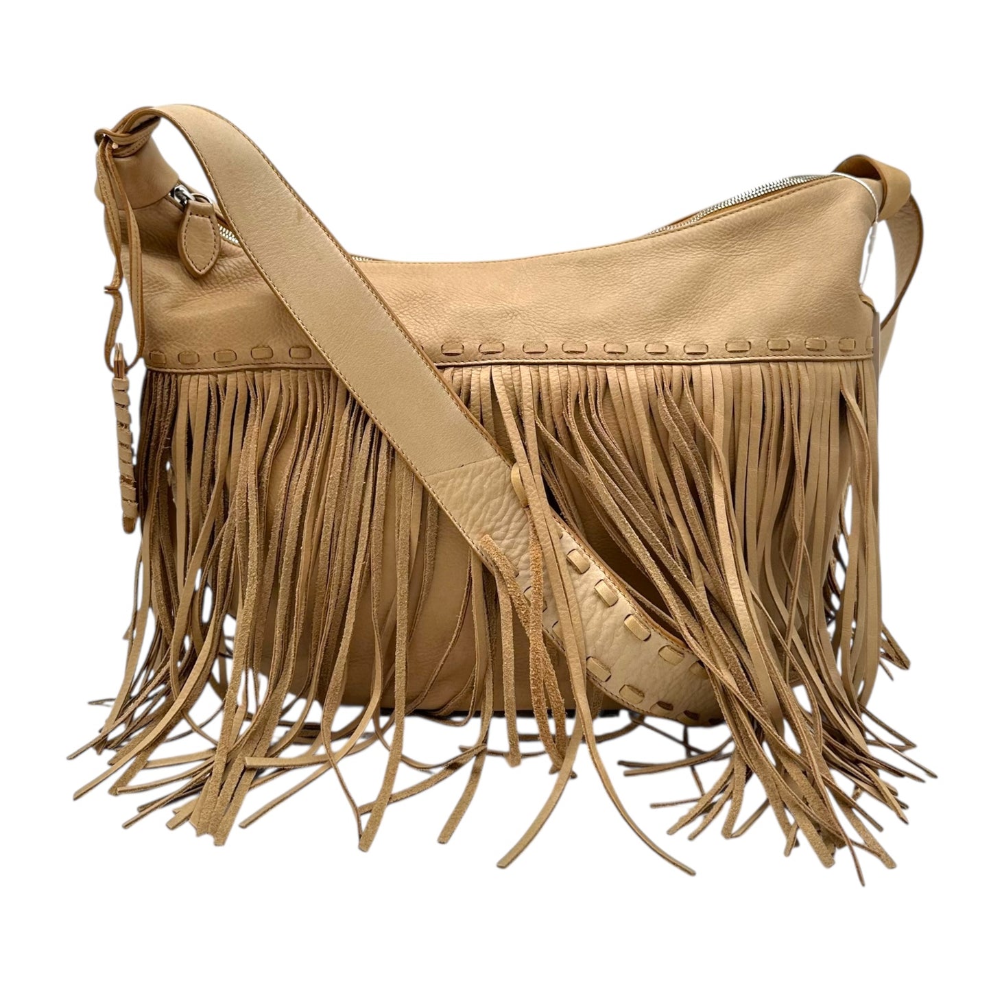 Ralph Lauren Tan Fringe Hobo Bag