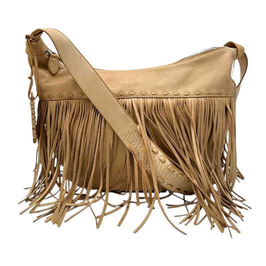 Ralph Lauren Tan Fringe Hobo Bag