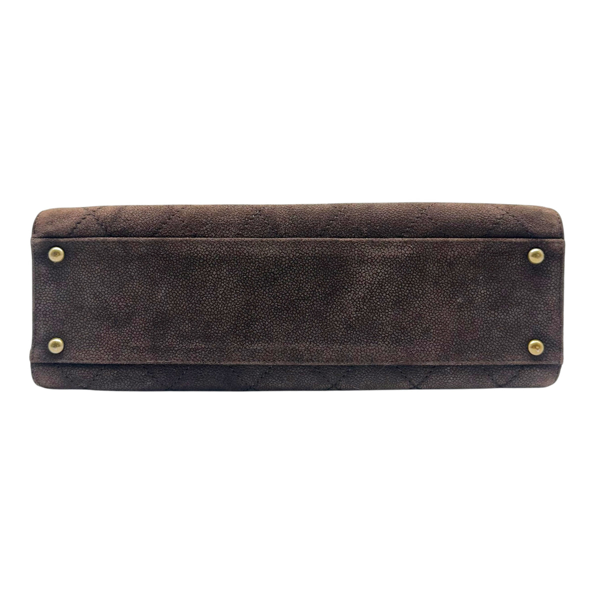 Chanel Brown Suede Matelasse Quilted Rectangle Shoulder Bag 2002-03