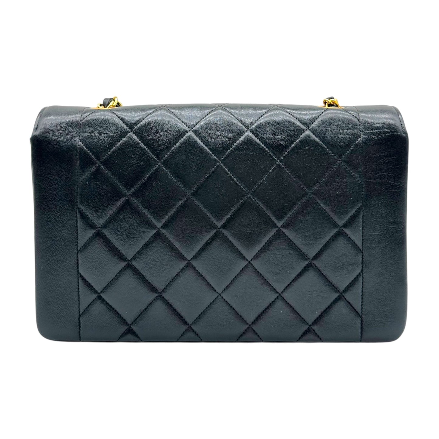 Chanel Medium Diana Bag Black Lambskin 1990s Vintage