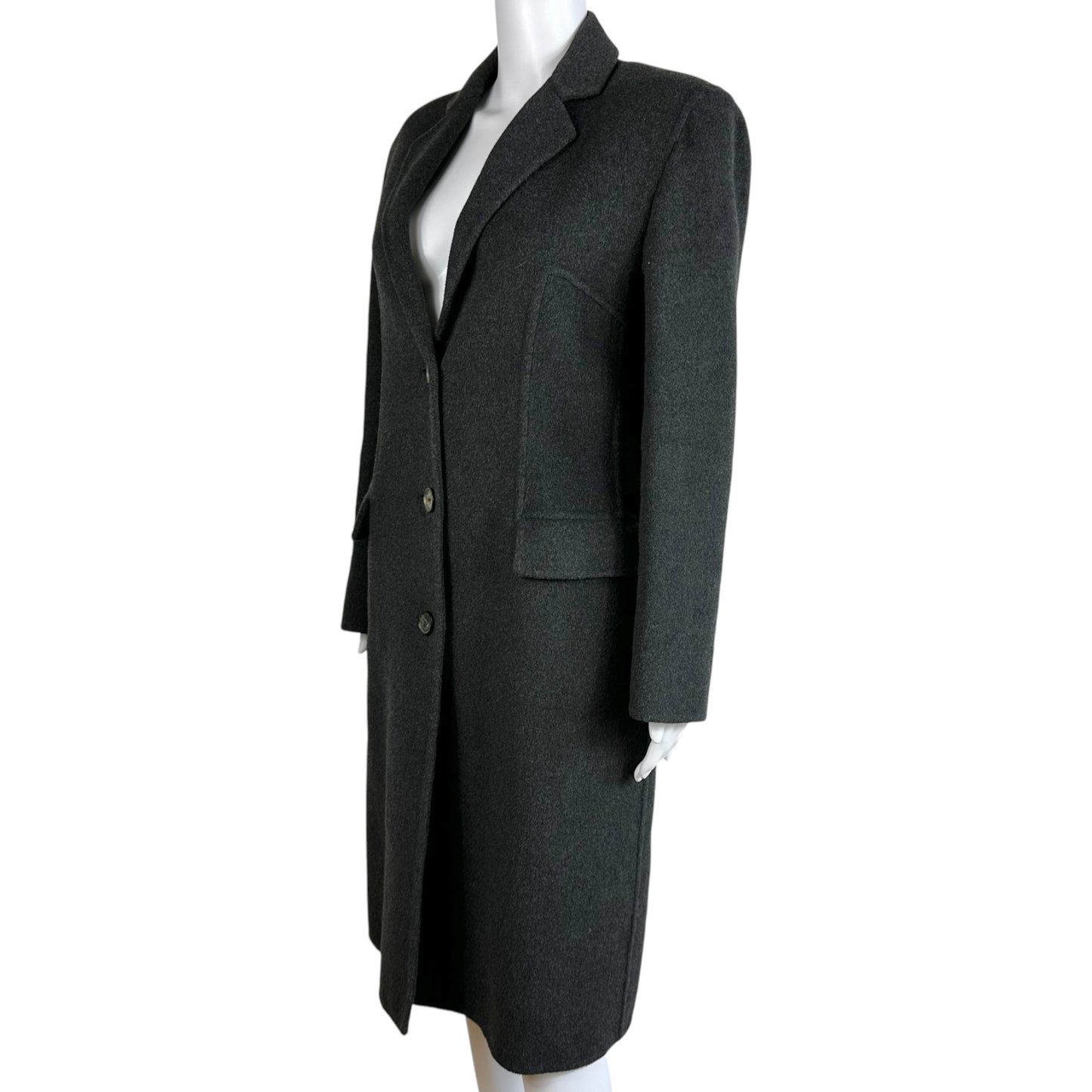 Gucci F/W 1997 Gray Mohair & Cashmere Trench Coat