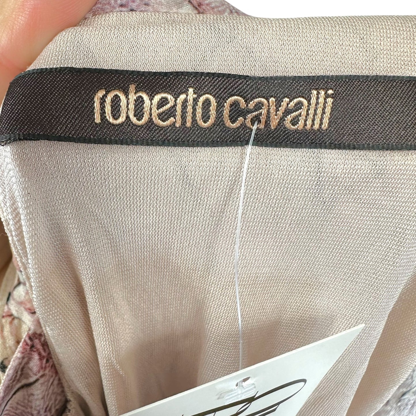 Roberto Cavalli S/S 2011 Pink Croc Print Lace Up Front Midi Dress