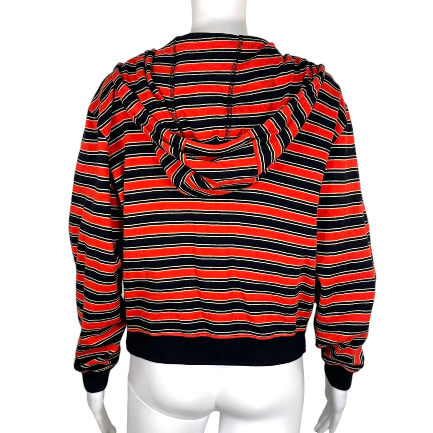 Moschino Jeans Red & Black Striped Logo Hoodie