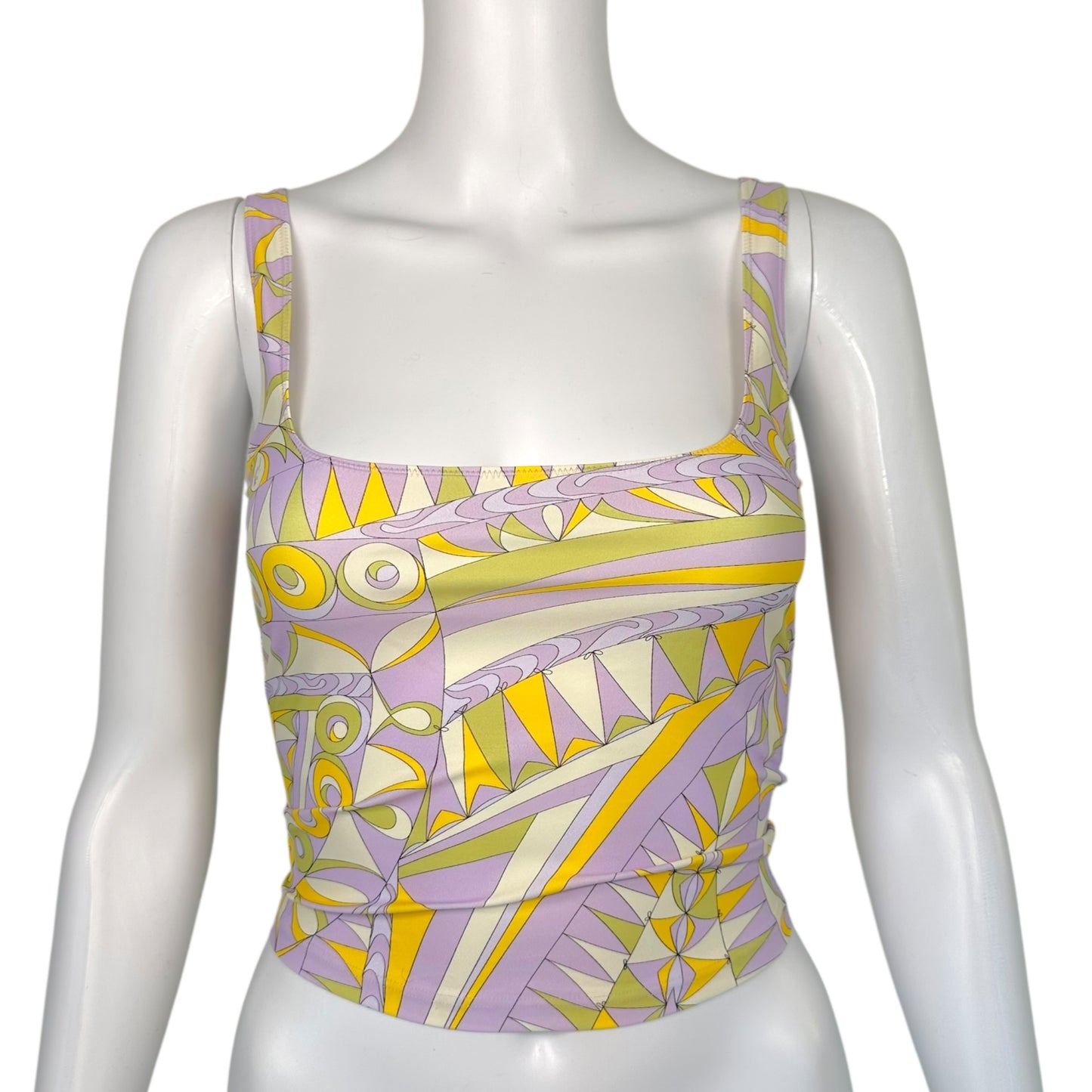 Emilio Pucci Purple Yellow & Green Printed Crop Tank NEW