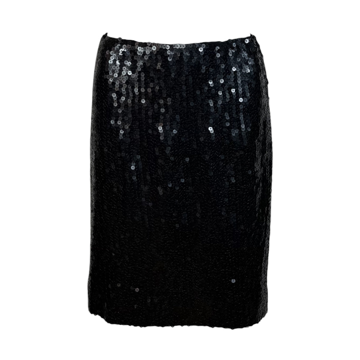 Chanel Black Sequin Embellished Silk Midi Skirt