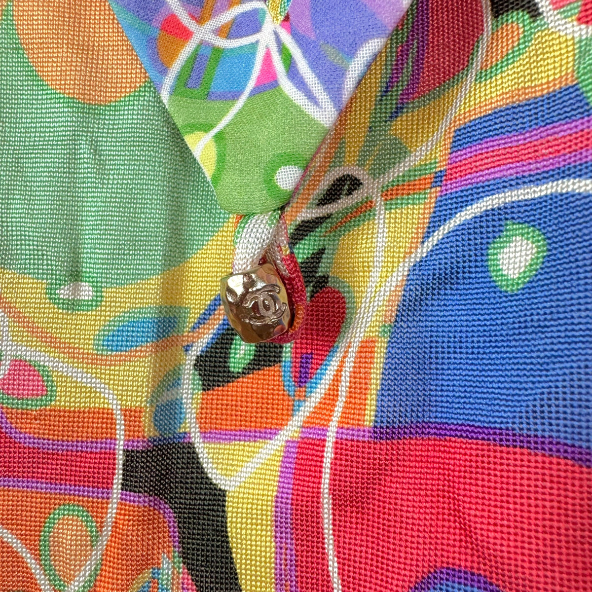 Chanel Multicolor Kaleidoscope Print Halter Cami