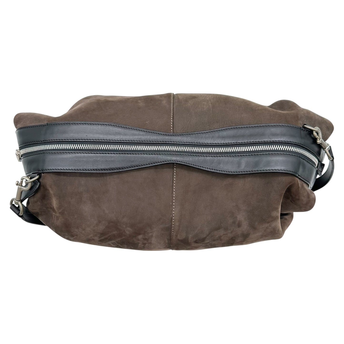 Loewe Brown Suede & Black Leather Slouchy Shoulder Bag - Outfit Repeater