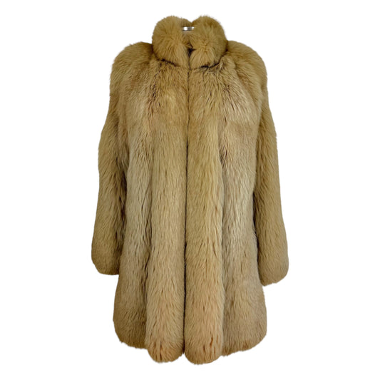 Josephine Fox Fur Coat Beige Mid-Length 1990s Vintage