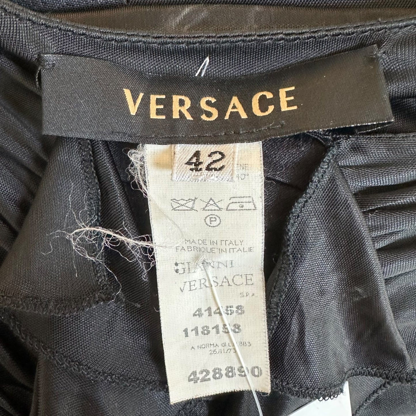 Versace Black Silk Knit Midi Skirt