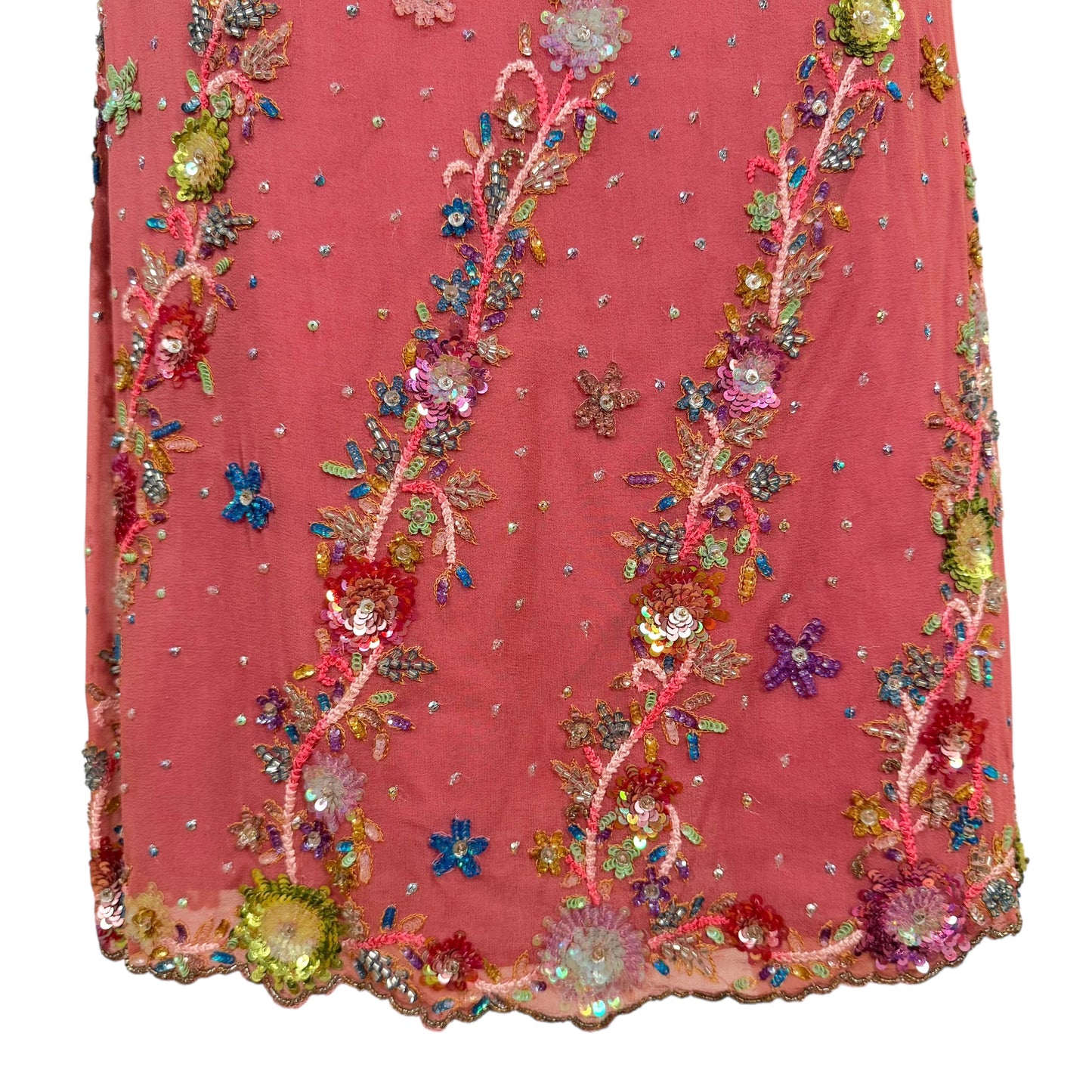 Galliano Pink Silk Floral Beaded Midi Dress NEW - Outfit Repeater