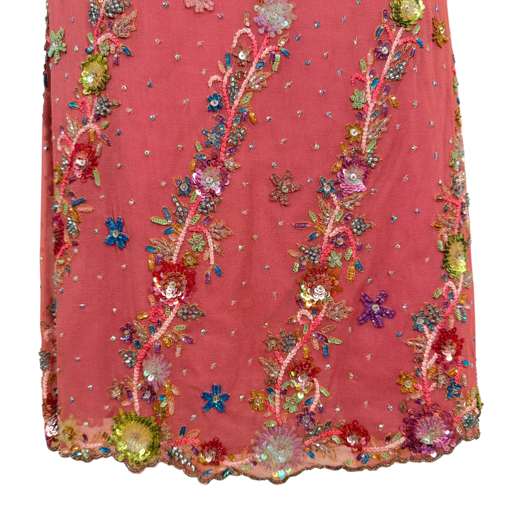 Galliano Pink Silk Floral Beaded Midi Dress NEW - Outfit Repeater