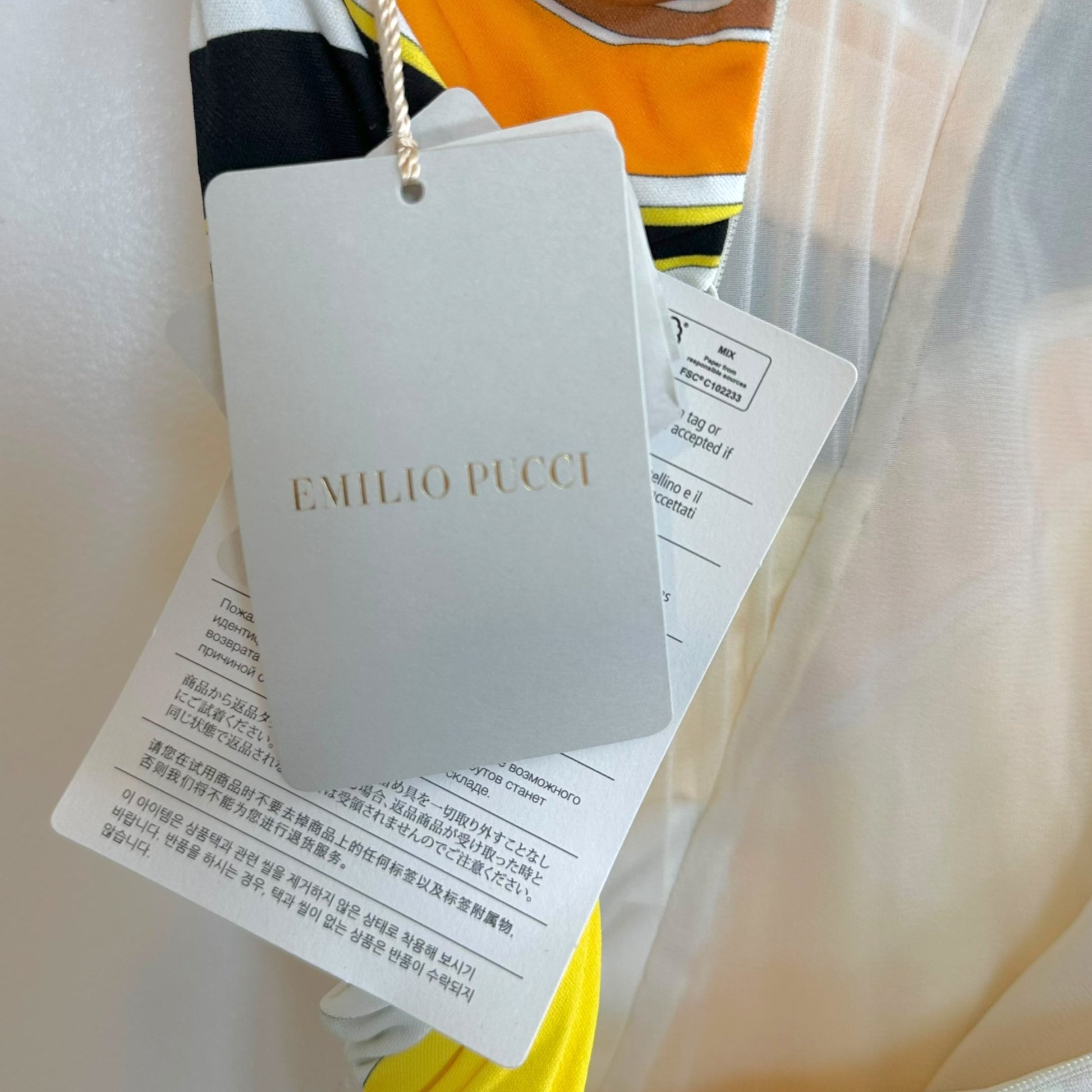 Emilio Pucci Asymmetrical Silk Midi Dress Yellow Orange