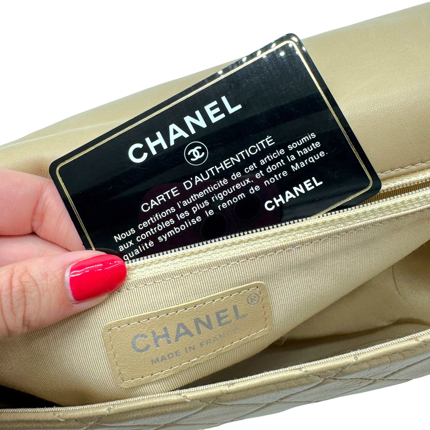Chanel Beige & Black Matelasse Medium Hula Hoop Flap Bag