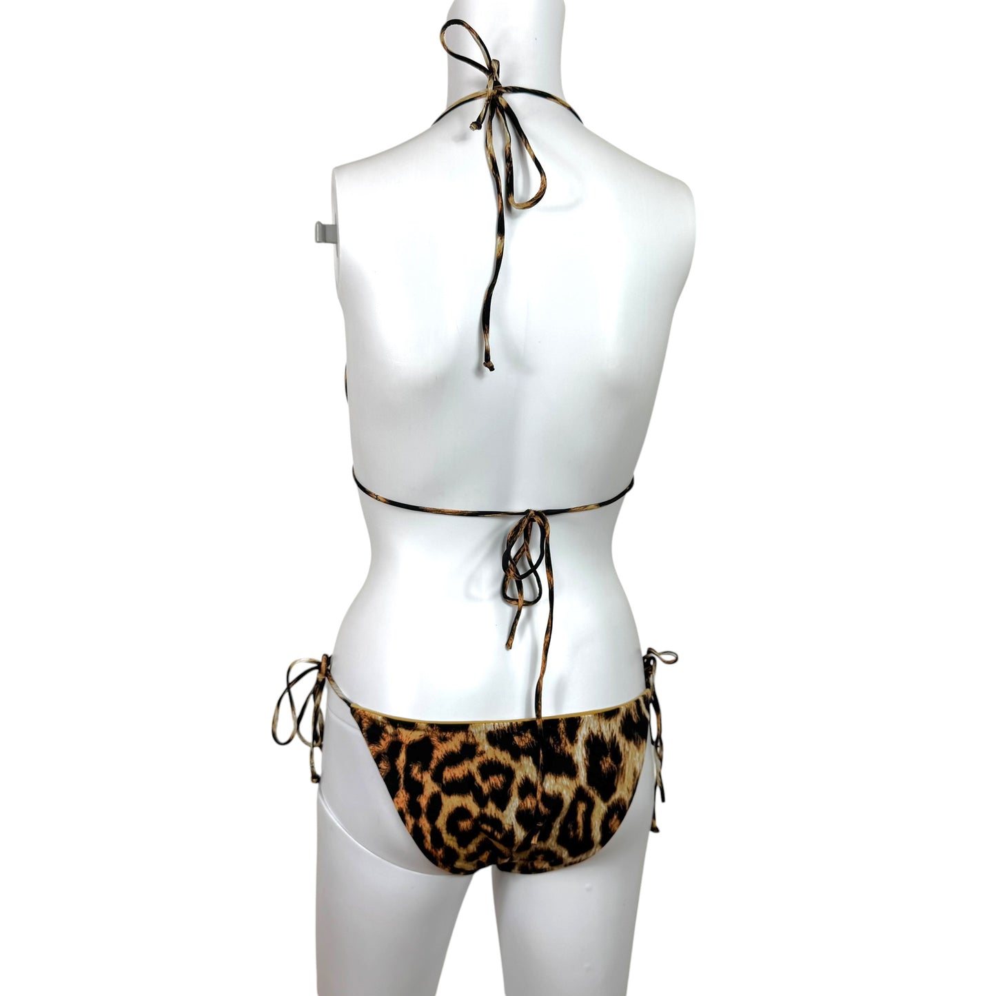 Just Cavalli Roberto Cavalli Leopard Print & Gold Reversible Bikini Set