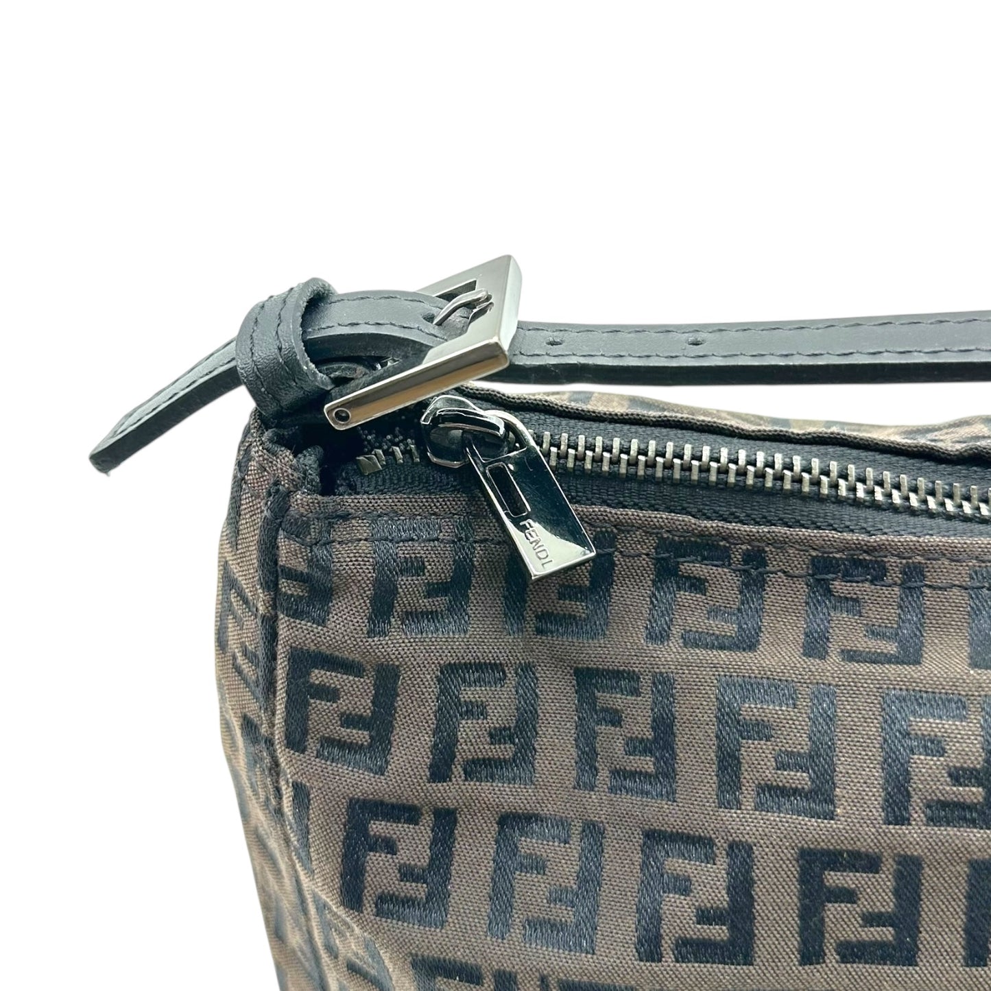 Fendi Brown Zucca Monogram Pochette Bag - Outfit Repeater