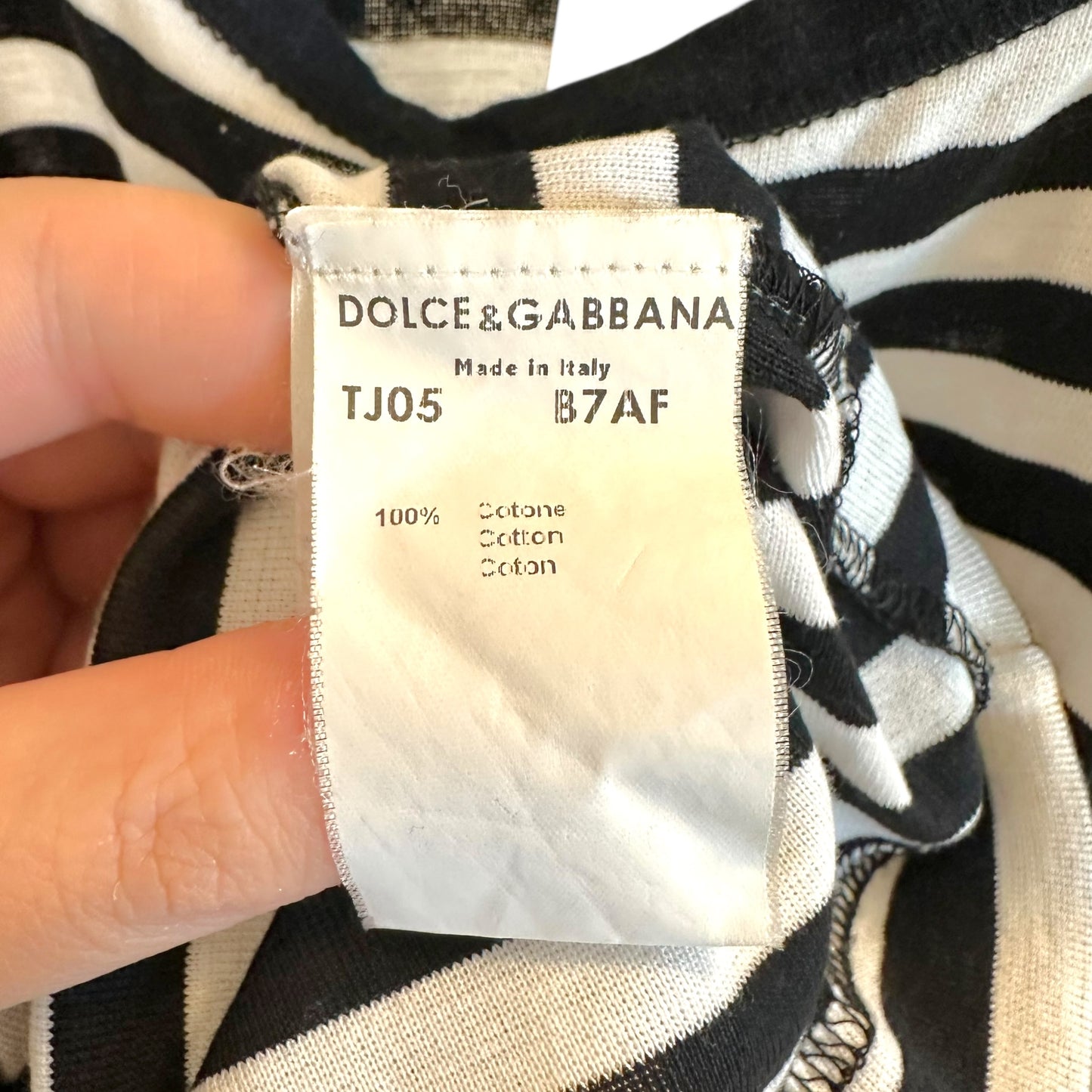 Dolce & Gabbana Black White Striped Tank Top