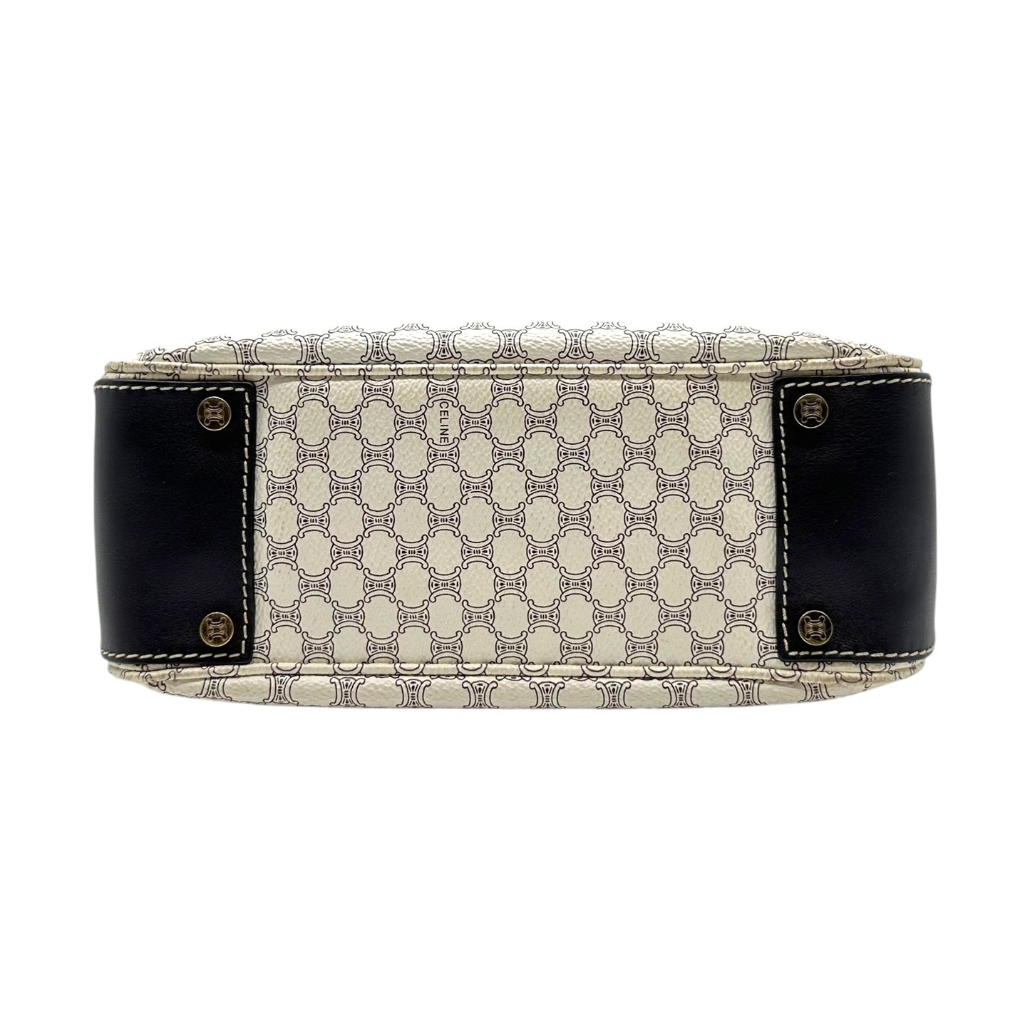 Celine White Triomphe Monogram Shoulder Bag - Outfit Repeater