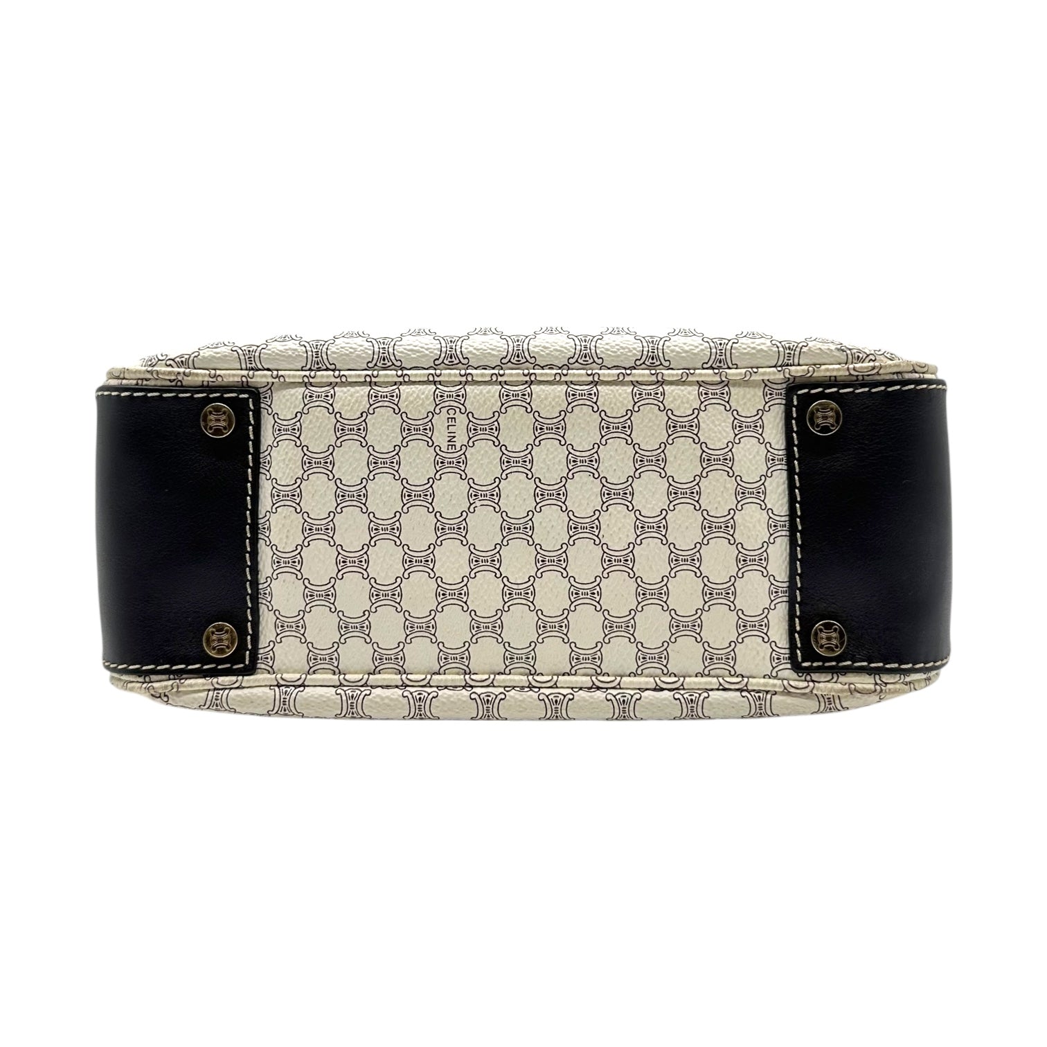 Celine White Triomphe Monogram Shoulder Bag - Outfit Repeater