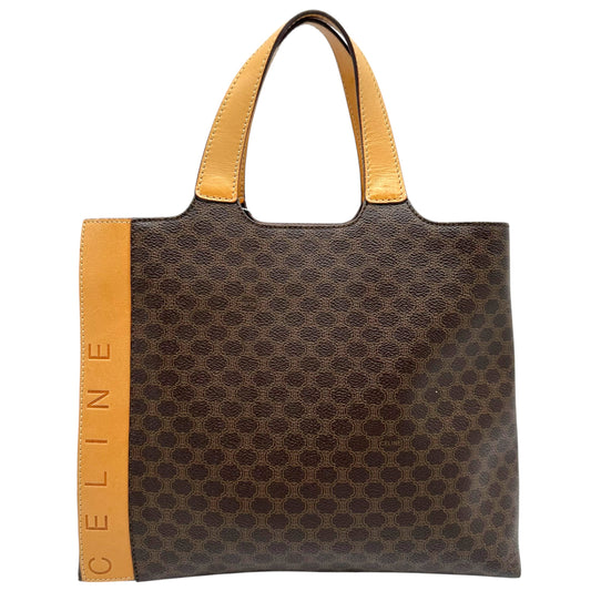 Celine Brown Triomphe Monogram Tote Handbag