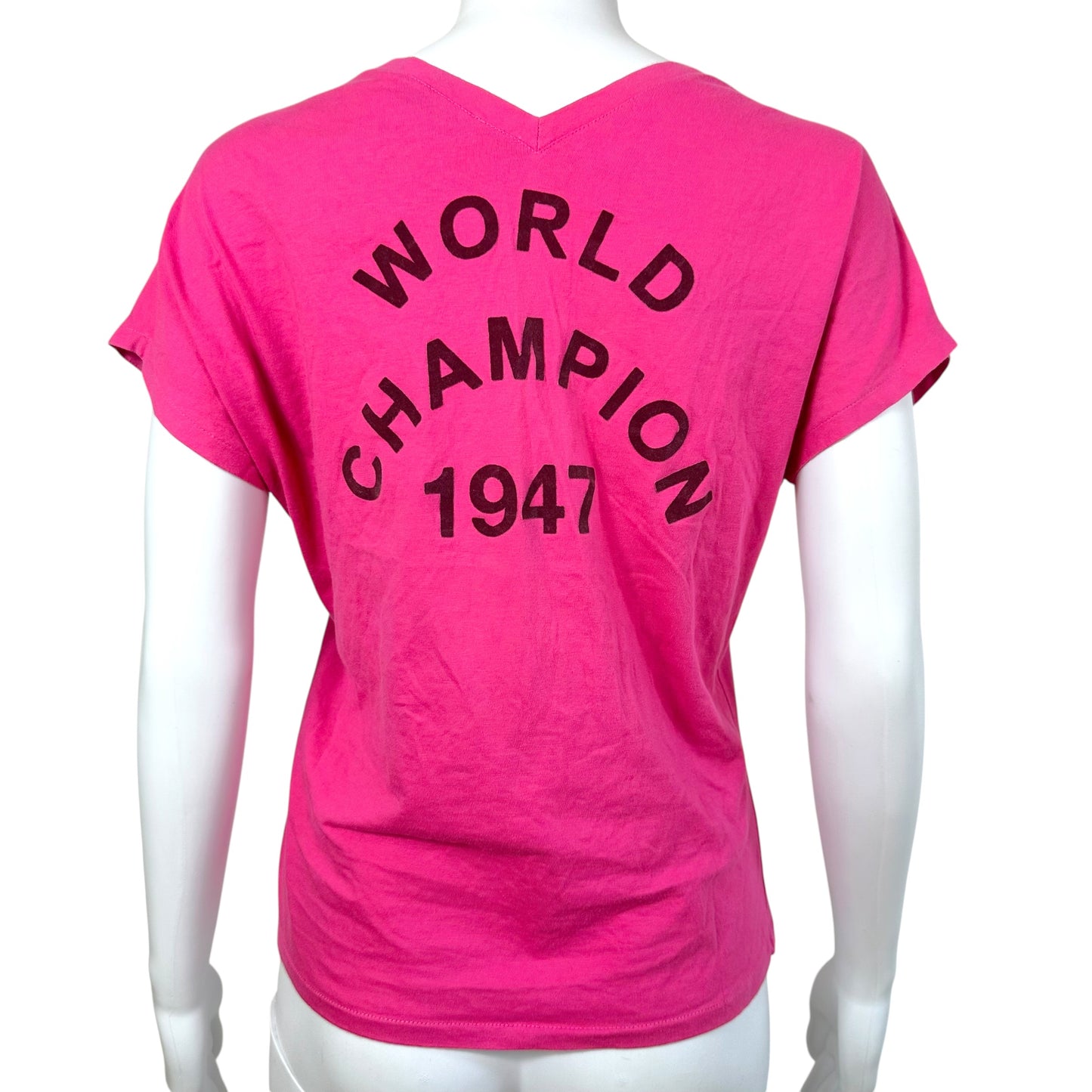 Christian Dior F/W 2003 Hot Pink J'adore Dior V-Neck T-Shirt