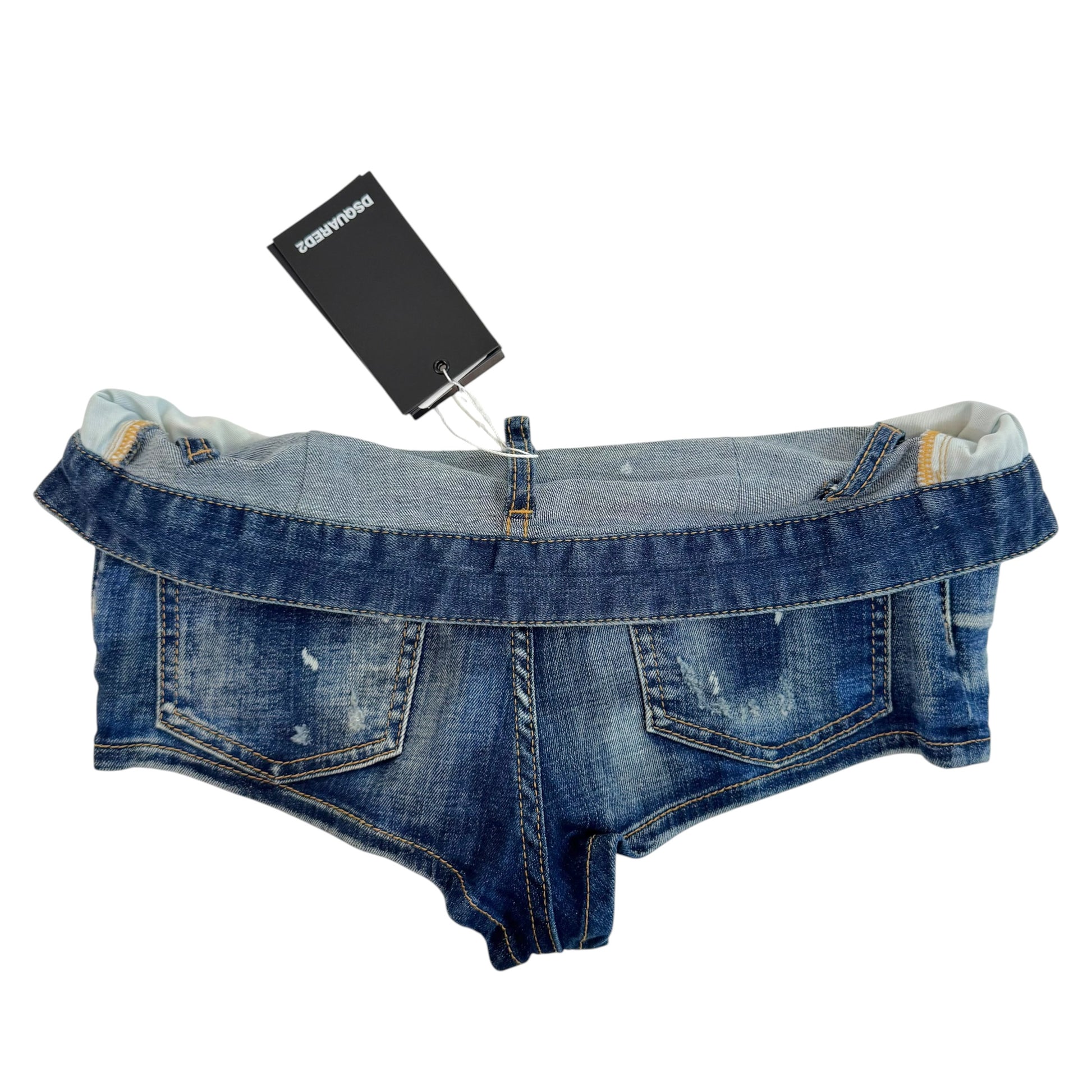 Dsquared2 Micro Mini Denim Shorts Dark Blue XS