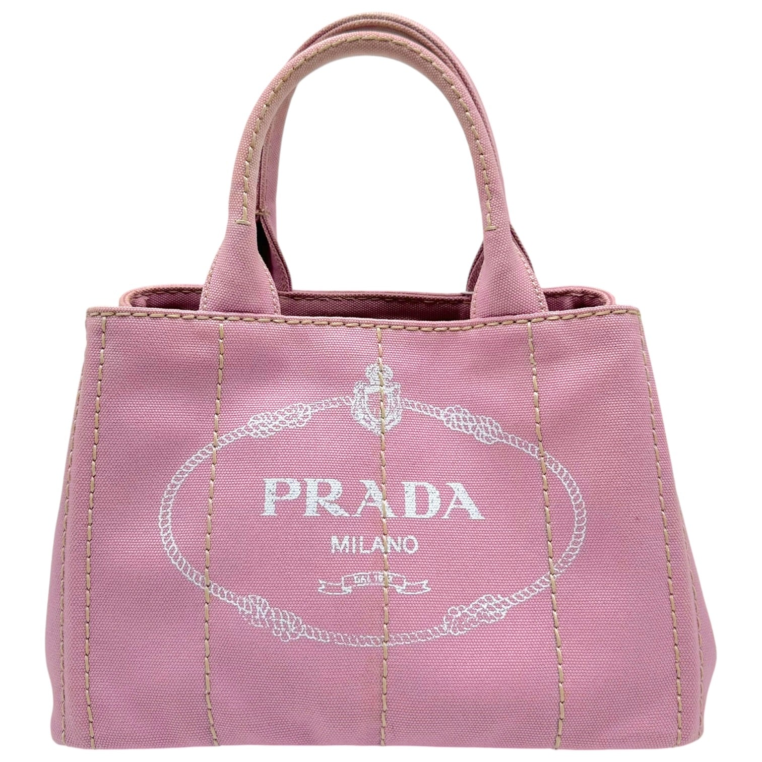 Prada Light Pink Mini Canapa Tote Bag