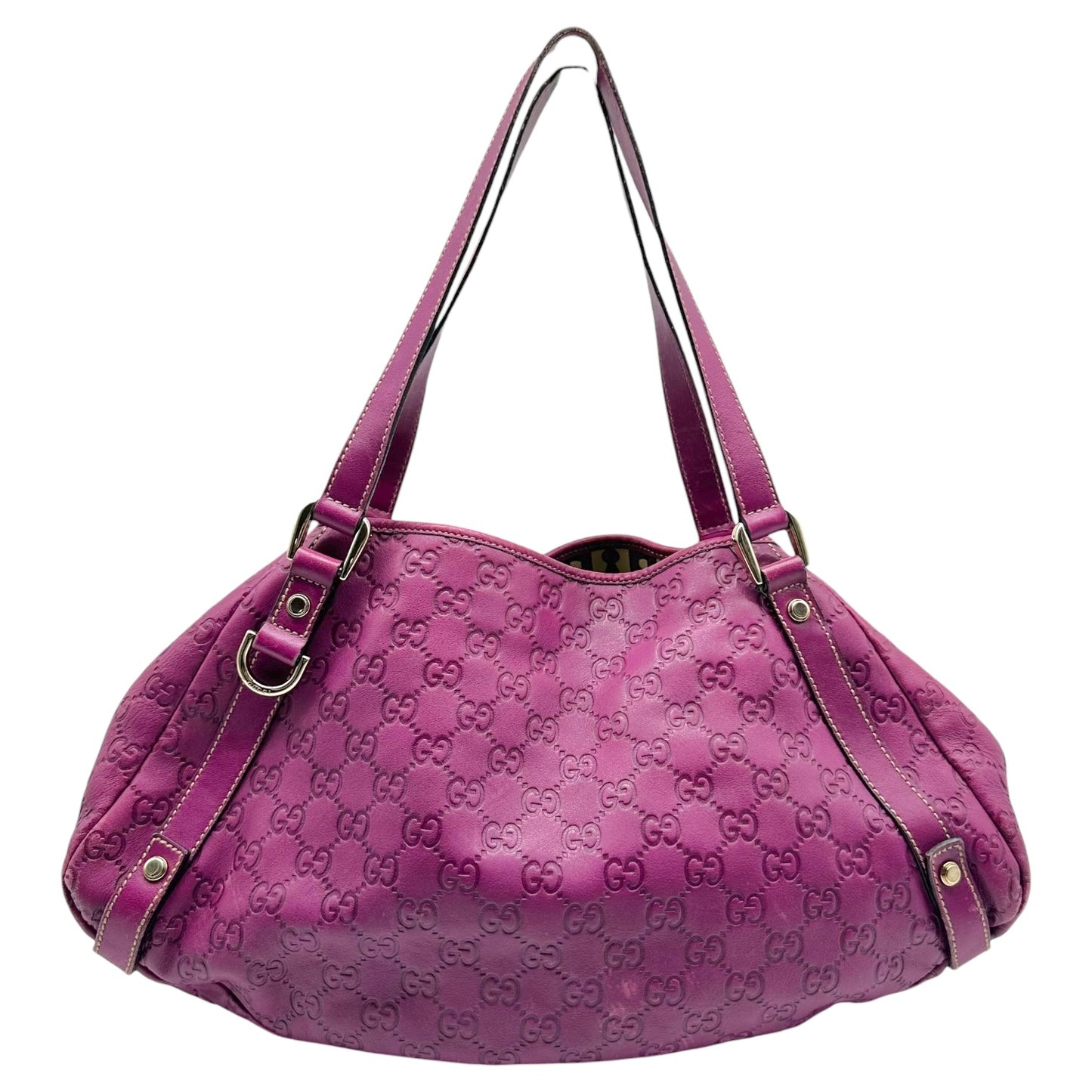 Gucci Magenta Guccissima Monogram Shima Shoulder Bag
