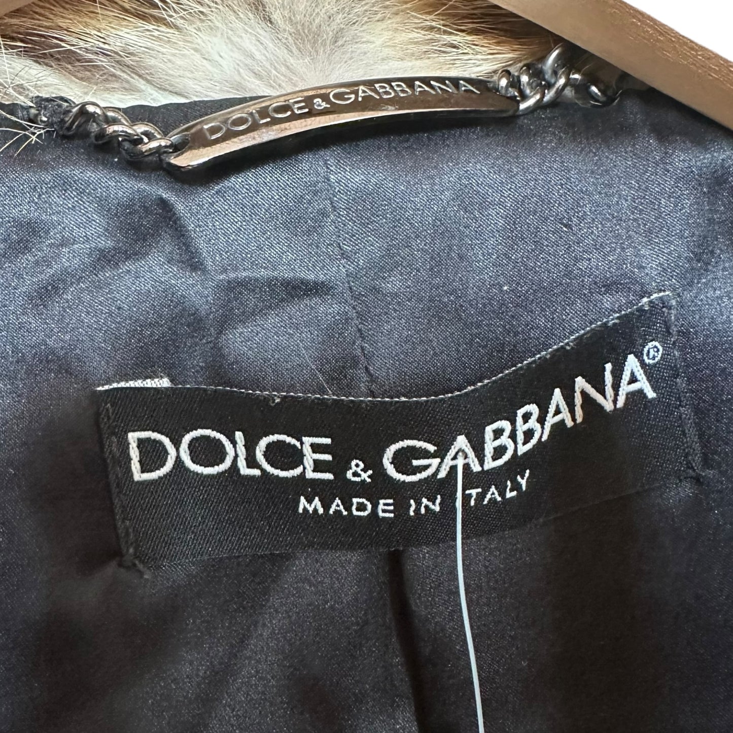 Dolce & Gabbana Leopard Print Fur Trim Coat