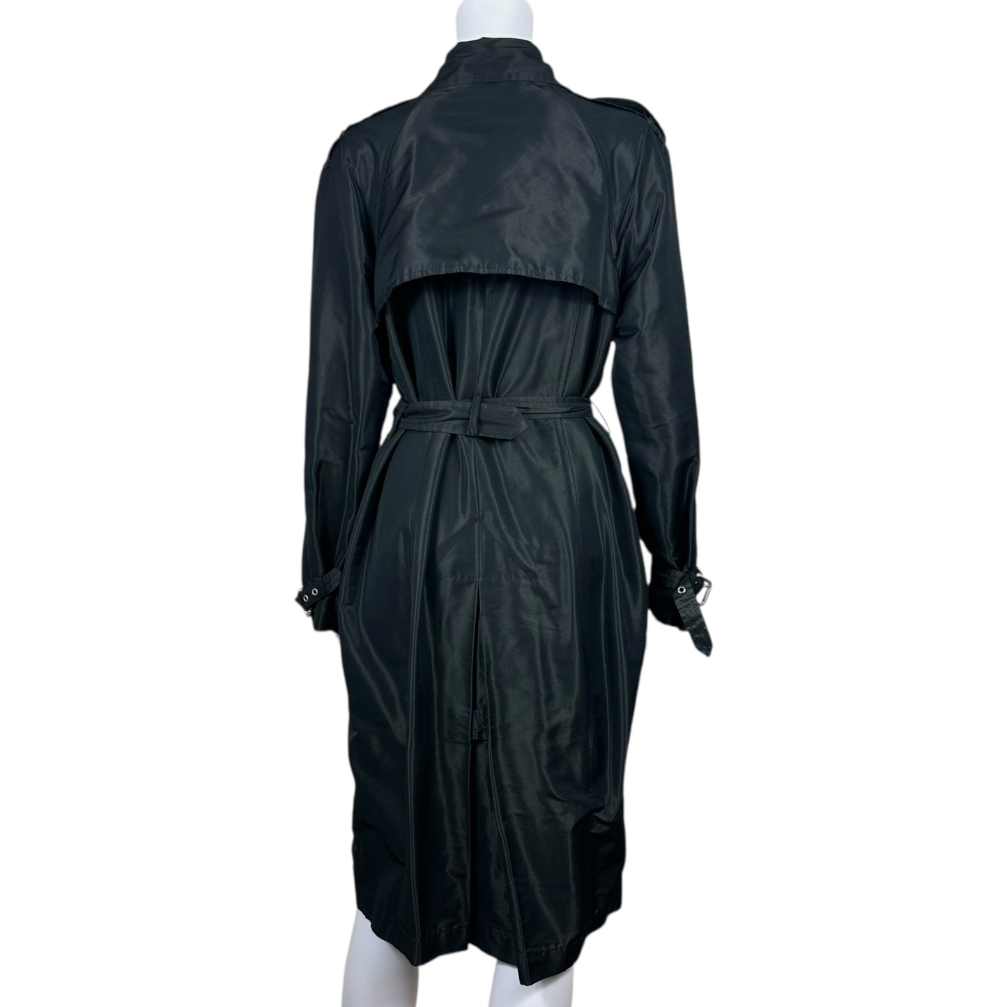 Dolce & Gabbana Black Trench Coat Double-Breasted Belted