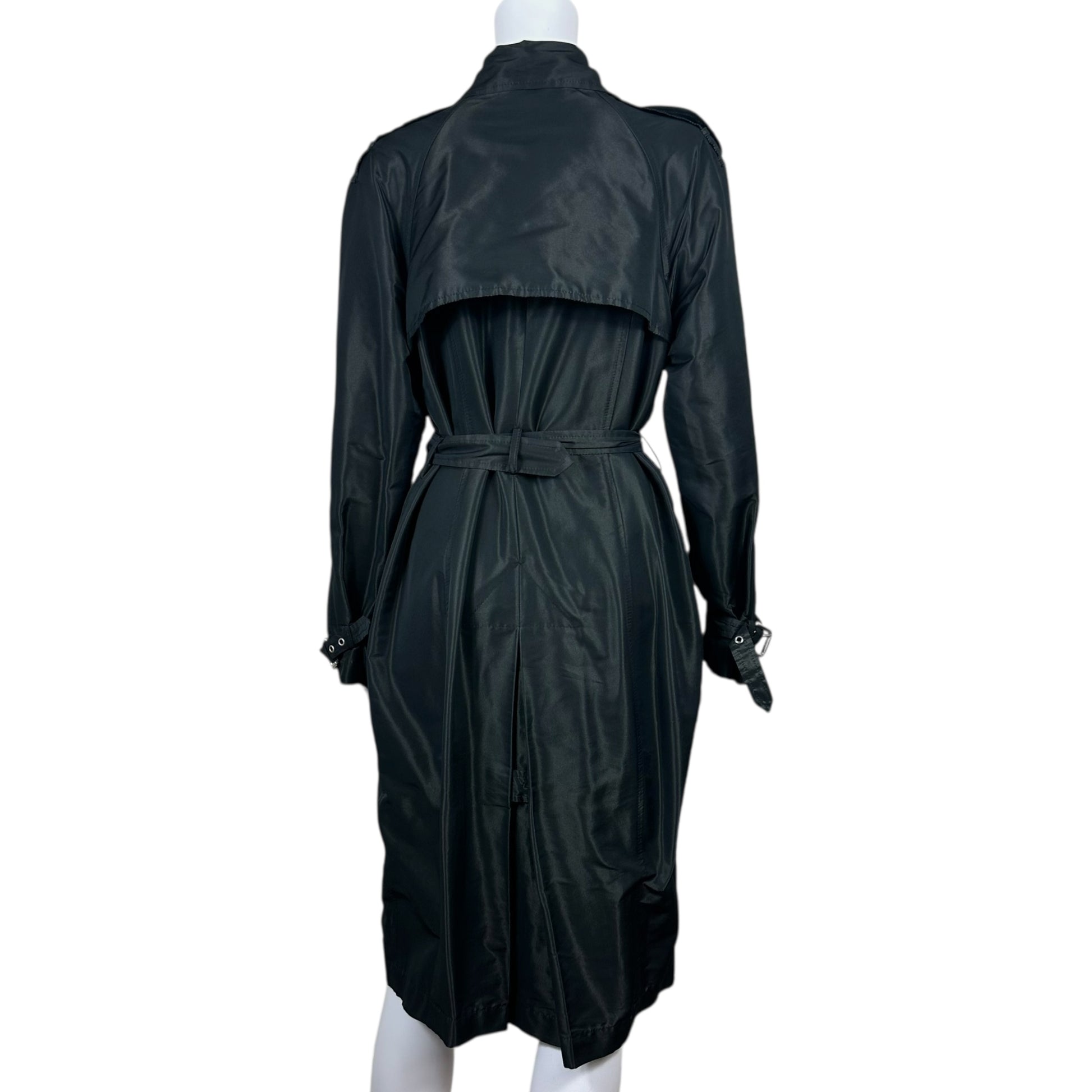 Dolce & Gabbana Black Trench Coat Double-Breasted Belted