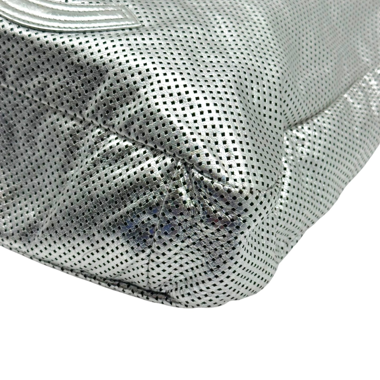 Chanel Rodeo Drive Silver Perforated Leather 2-Way Hobo Bag 2008-09