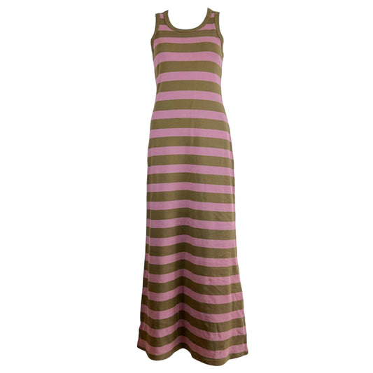 Jean Paul Gaultier Jean's Purple & Khaki Green Striped Maxi Dress