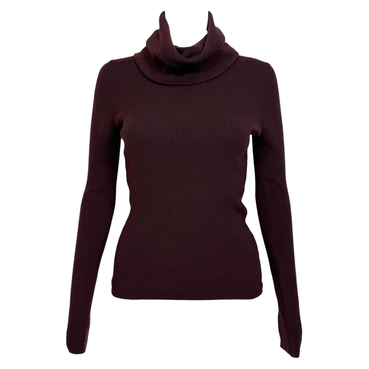 Celine Burgundy Cashmere Knit Turtleneck Sweater