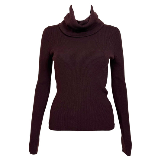 Celine Burgundy Cashmere Knit Turtleneck Sweater