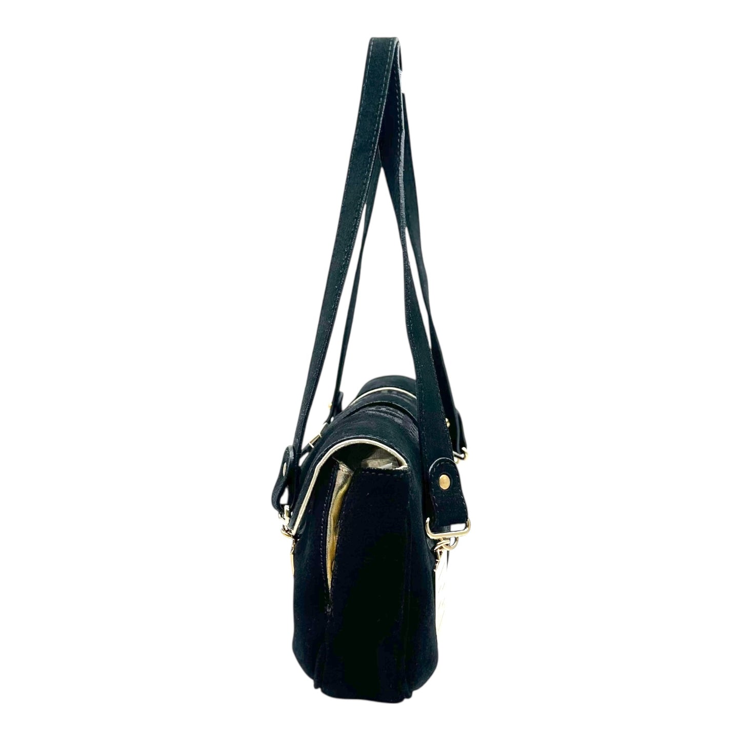 Fendi Black Velvet Zucchino Monogram East West Bag