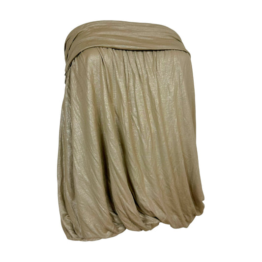 Plein Sud Gold Strapless Top Lightweight Draped Fit