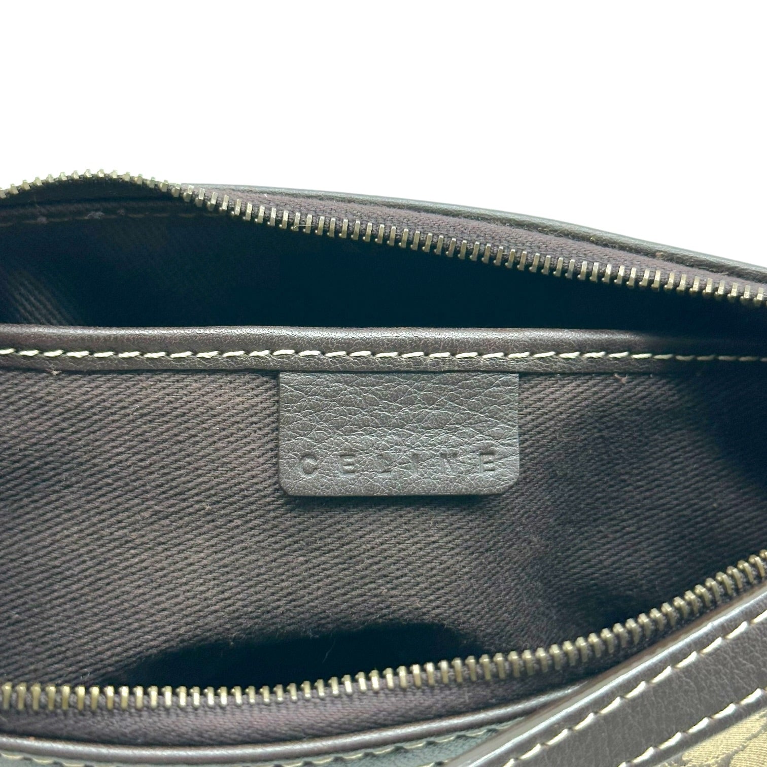 Celine Pochette Bag Tan Brown Triomphe Monogram