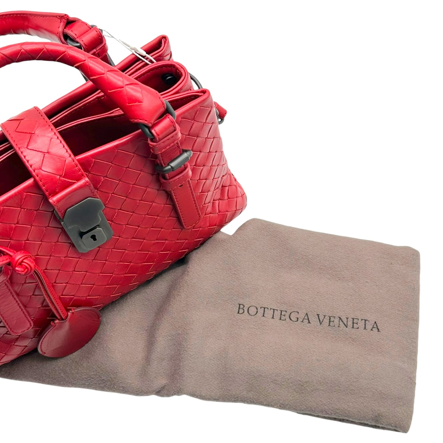 Bottega Veneta Red Intrecciato Leather Baby Roma Bag