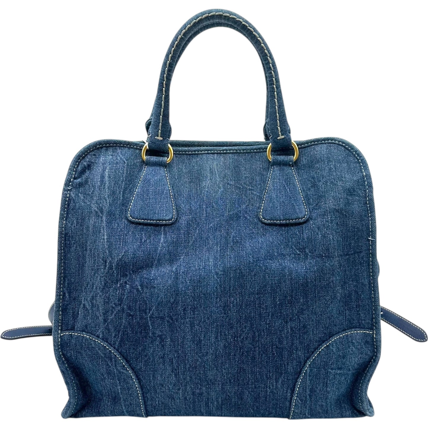 Prada Dark Wash Denim 2-Way Satchel Bag