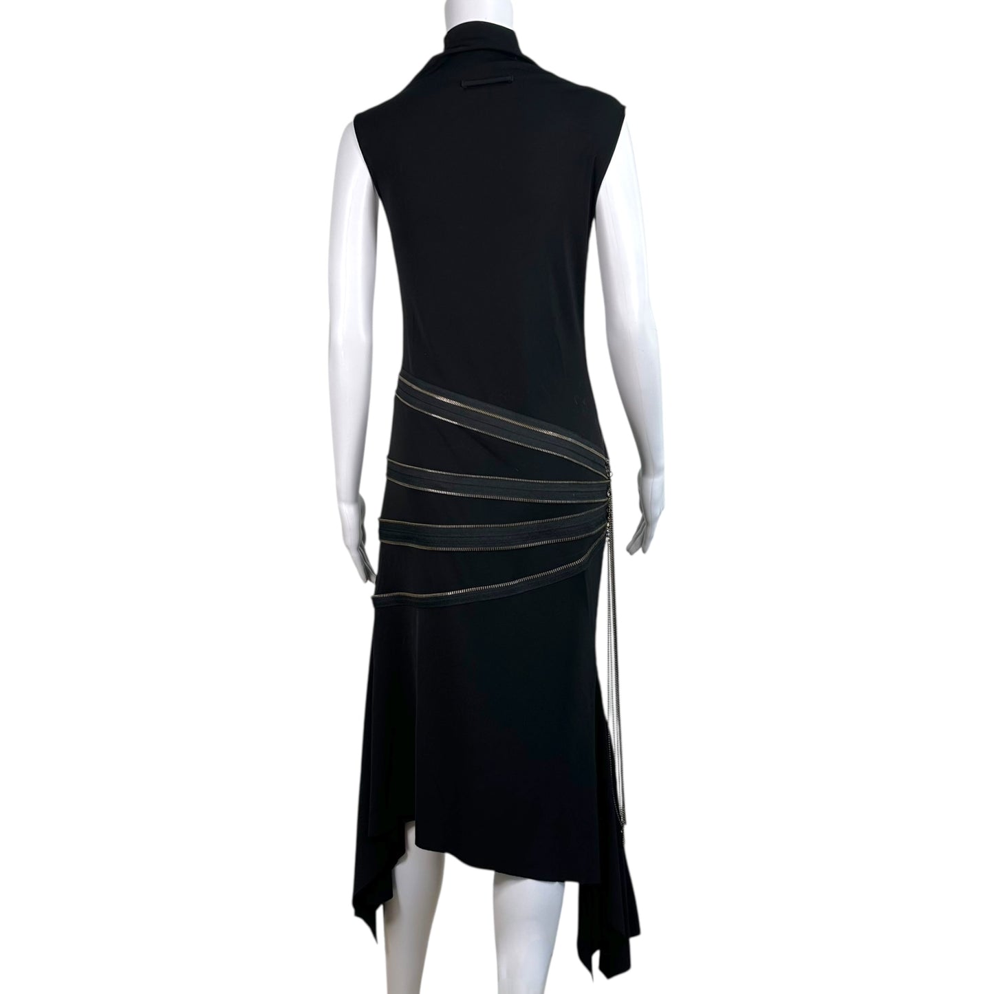 Jean Paul Gaultier Black Multi-Zipper Midi Dress